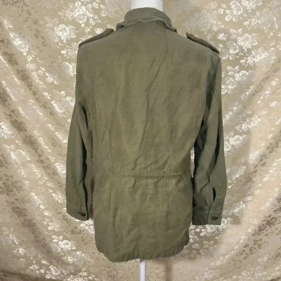 Free People Green Not Your Brothers Military Jacket Cargo Size S - Picture 5 of 8